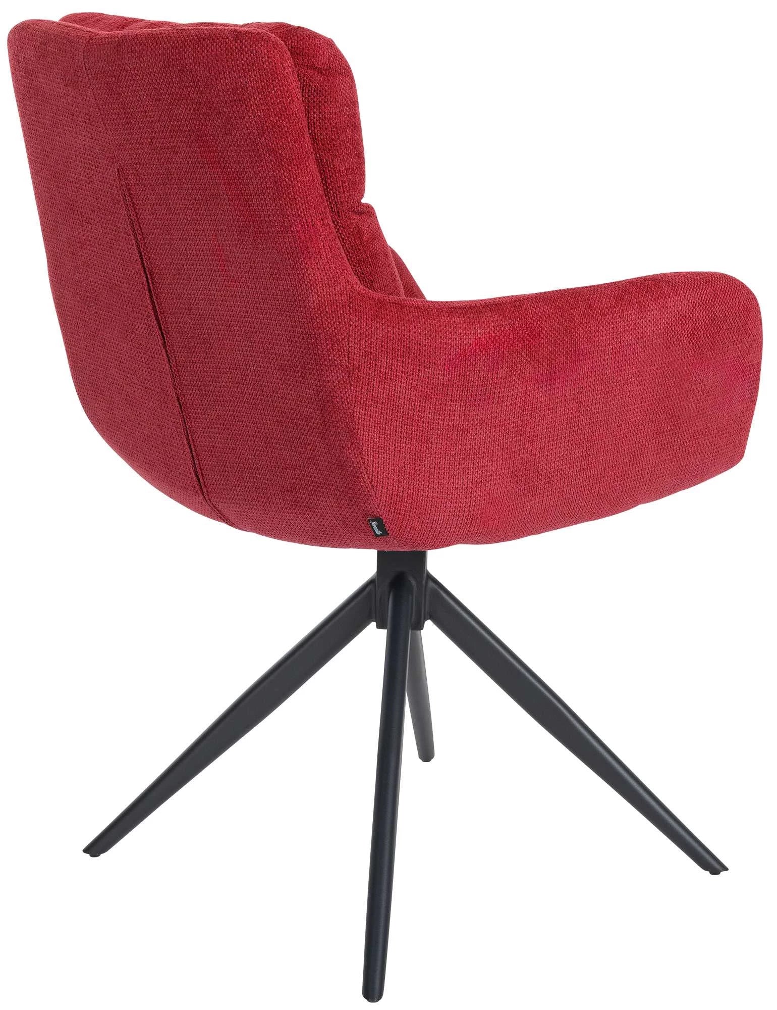 In And OutdoorMatch Eetkamerstoel Sonya - Rood - Stof - Met Armleuning - Hoogwaardige Bekleding - Stijlvolle Eetkamerstoel - Deluxe Look Eetkamerstoel