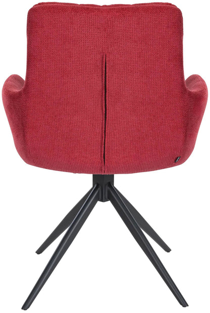 In And OutdoorMatch Eetkamerstoel Sonya - Rood - Stof - Met Armleuning - Hoogwaardige Bekleding - Stijlvolle Eetkamerstoel - Deluxe Look Eetkamerstoel