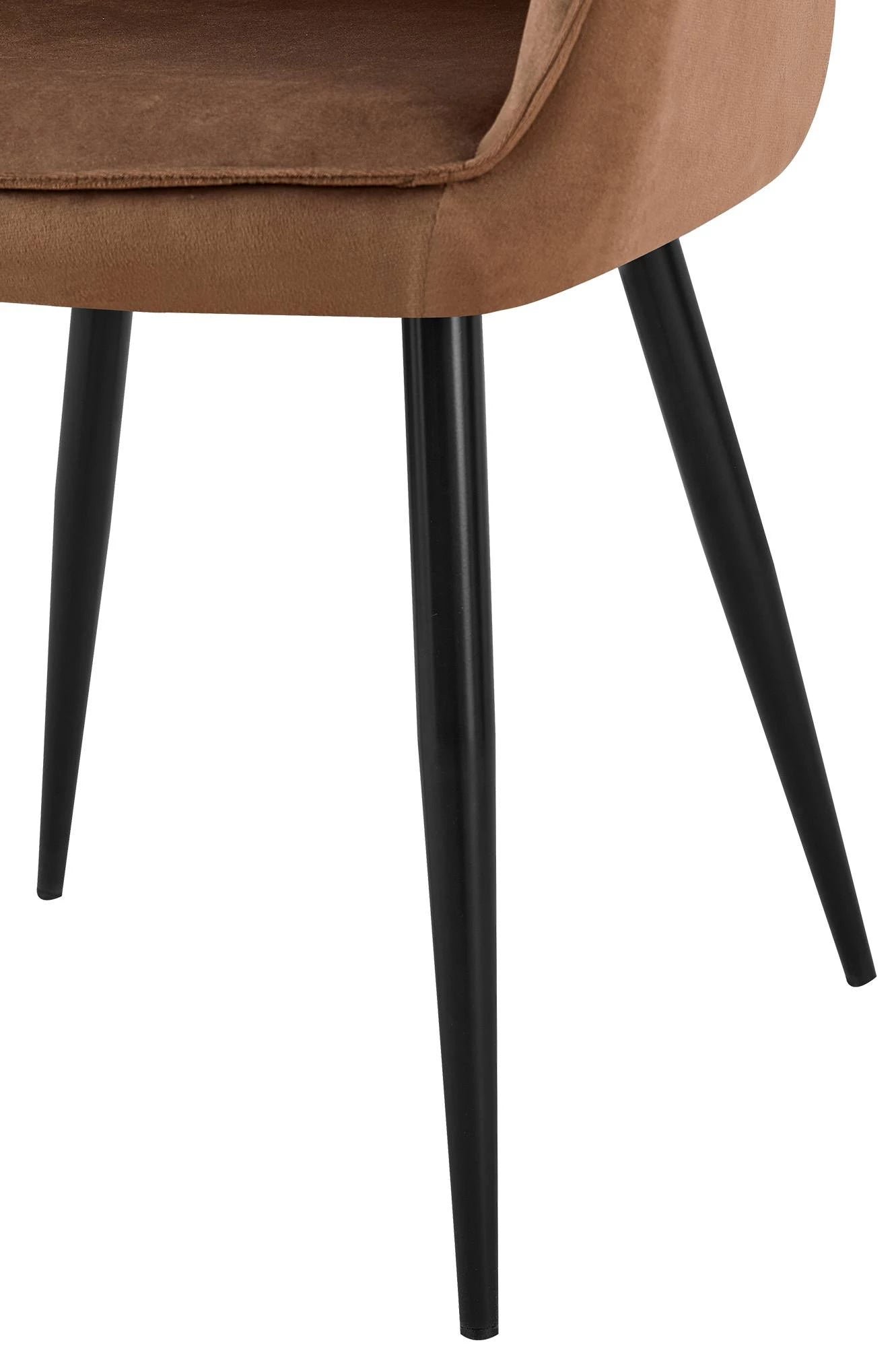 In And OutdoorMatch Eetkamerstoel Suzi - Bruin - Stof - Hoge kwaliteit bekleding - Fluwelen Eetkamerstoel - Moderne look Eetkamerstoel