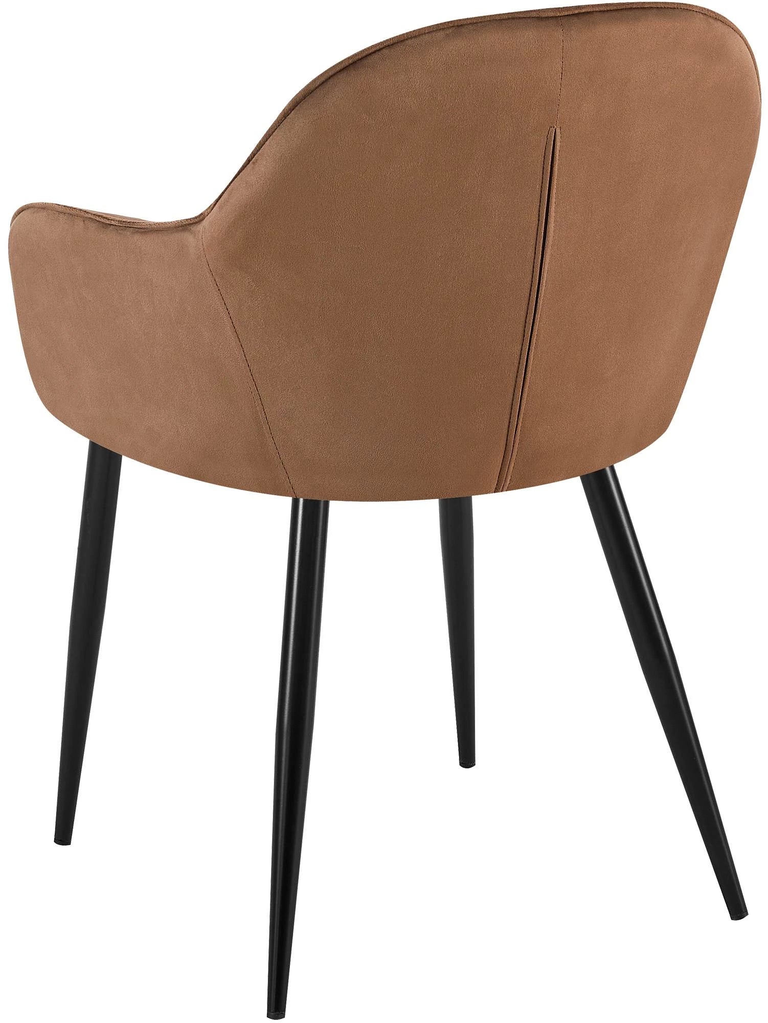 In And OutdoorMatch Eetkamerstoel Suzi - Bruin - Stof - Hoge kwaliteit bekleding - Fluwelen Eetkamerstoel - Moderne look Eetkamerstoel