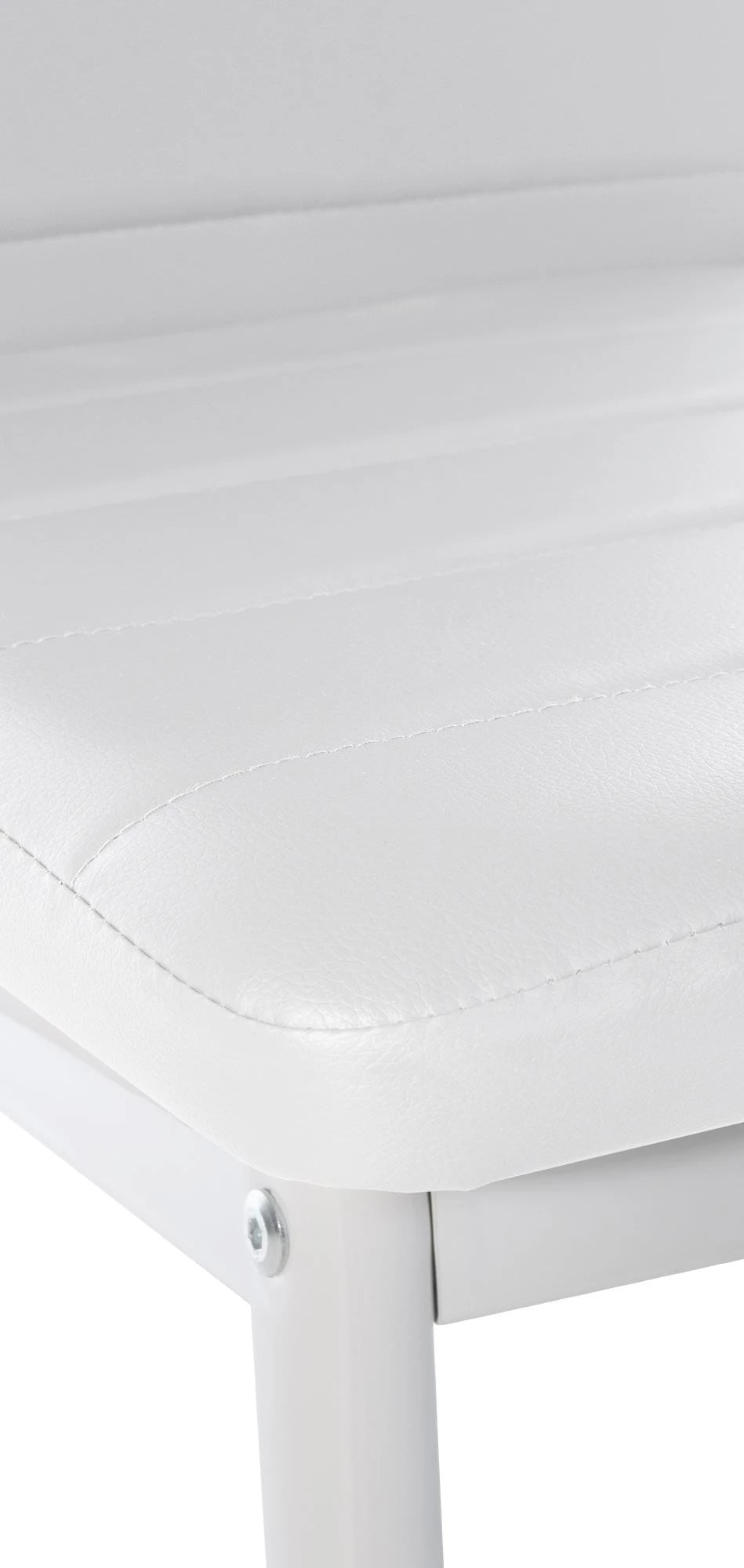 In And OutdoorMatch Eetkamerstoelen Austen - Wit - Set van 4 - Kunstleer - Hoogwaardige bekleding - Luxe eetkamerstoelen - Stijlvolle uitstraling Eetkamerstoel