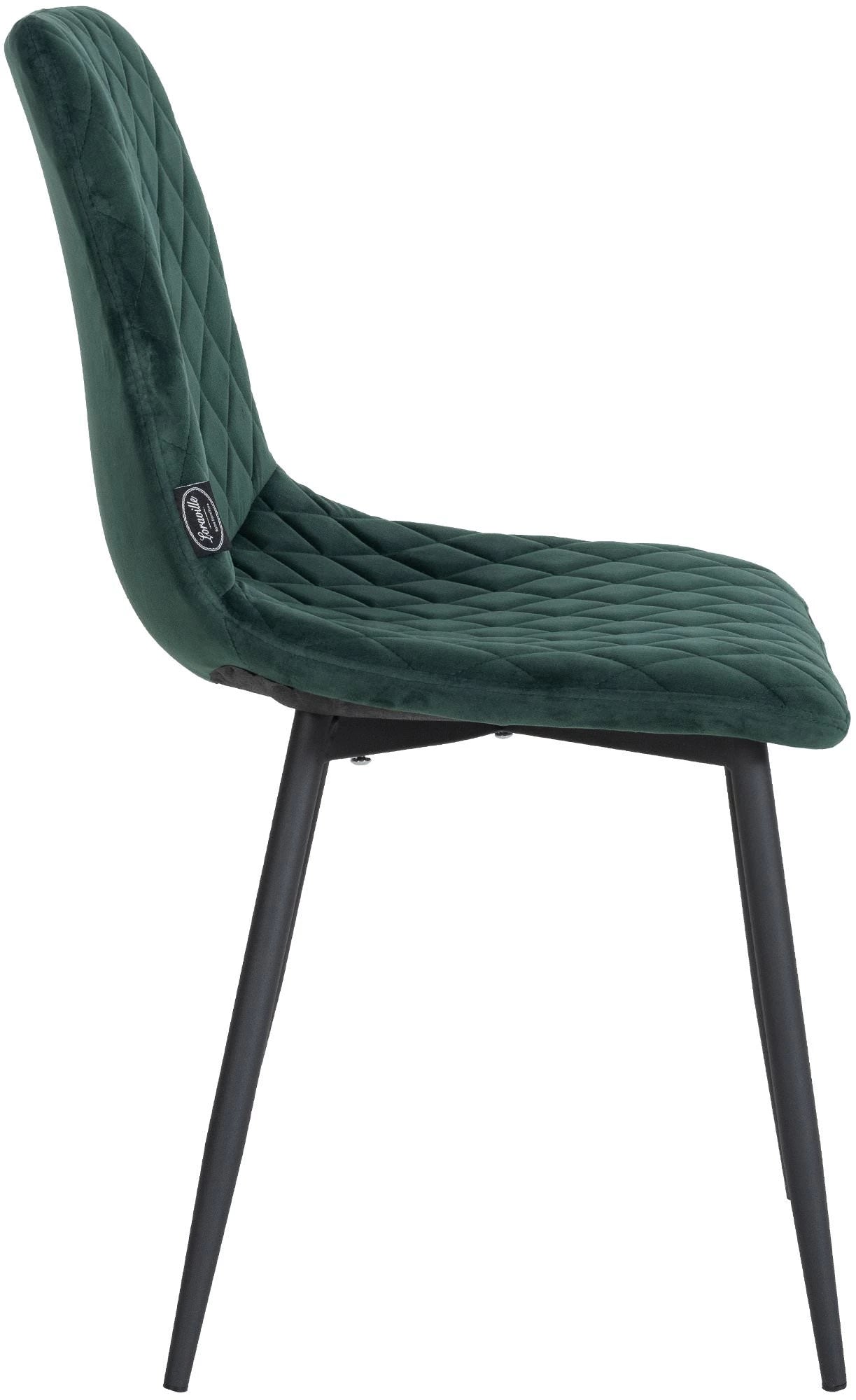 In And OutdoorMatch Eetkamerstoelen Jacinth - Groen - Set van 4 - Fluweel - Hoge kwaliteit bekleding - Luxe eetkamerstoelen - Stijlvolle uitstraling Eetkamerstoel
