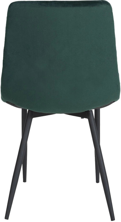 In And OutdoorMatch Eetkamerstoelen Jacinth - Groen - Set van 4 - Fluweel - Hoge kwaliteit bekleding - Luxe eetkamerstoelen - Stijlvolle uitstraling Eetkamerstoel
