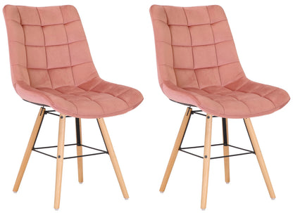 In And OutdoorMatch Eetkamerstoelen Rudolph - Roze - Set van 2 - Fluweel - Hoogwaardige bekleding - Stijlvolle eetkamerstoelen - Luxe uitstraling Eetkamerstoel