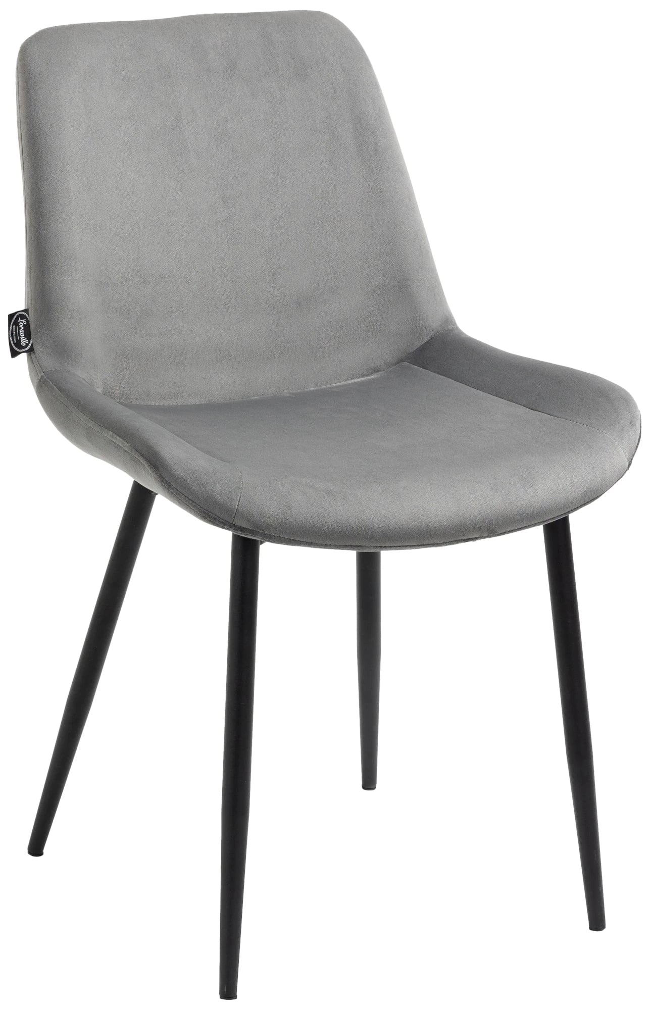 In And OutdoorMatch Eetkamerstoelen Zoe - Grijs - Set van 2 - Fluweel - Hoge kwaliteit bekleding - Stijlvolle eetkamerstoelen - Luxe uitstraling Eetkamerstoel