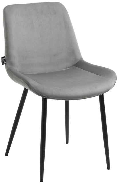 In And OutdoorMatch Eetkamerstoelen Zoe - Grijs - Set van 2 - Fluweel - Hoge kwaliteit bekleding - Stijlvolle eetkamerstoelen - Luxe uitstraling Eetkamerstoel