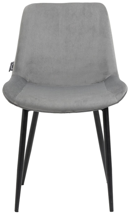 In And OutdoorMatch Eetkamerstoelen Zoe - Grijs - Set van 2 - Fluweel - Hoge kwaliteit bekleding - Stijlvolle eetkamerstoelen - Luxe uitstraling Eetkamerstoel