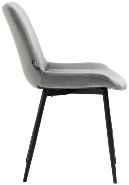 In And OutdoorMatch Eetkamerstoelen Zoe - Grijs - Set van 2 - Fluweel - Hoge kwaliteit bekleding - Stijlvolle eetkamerstoelen - Luxe uitstraling Eetkamerstoel