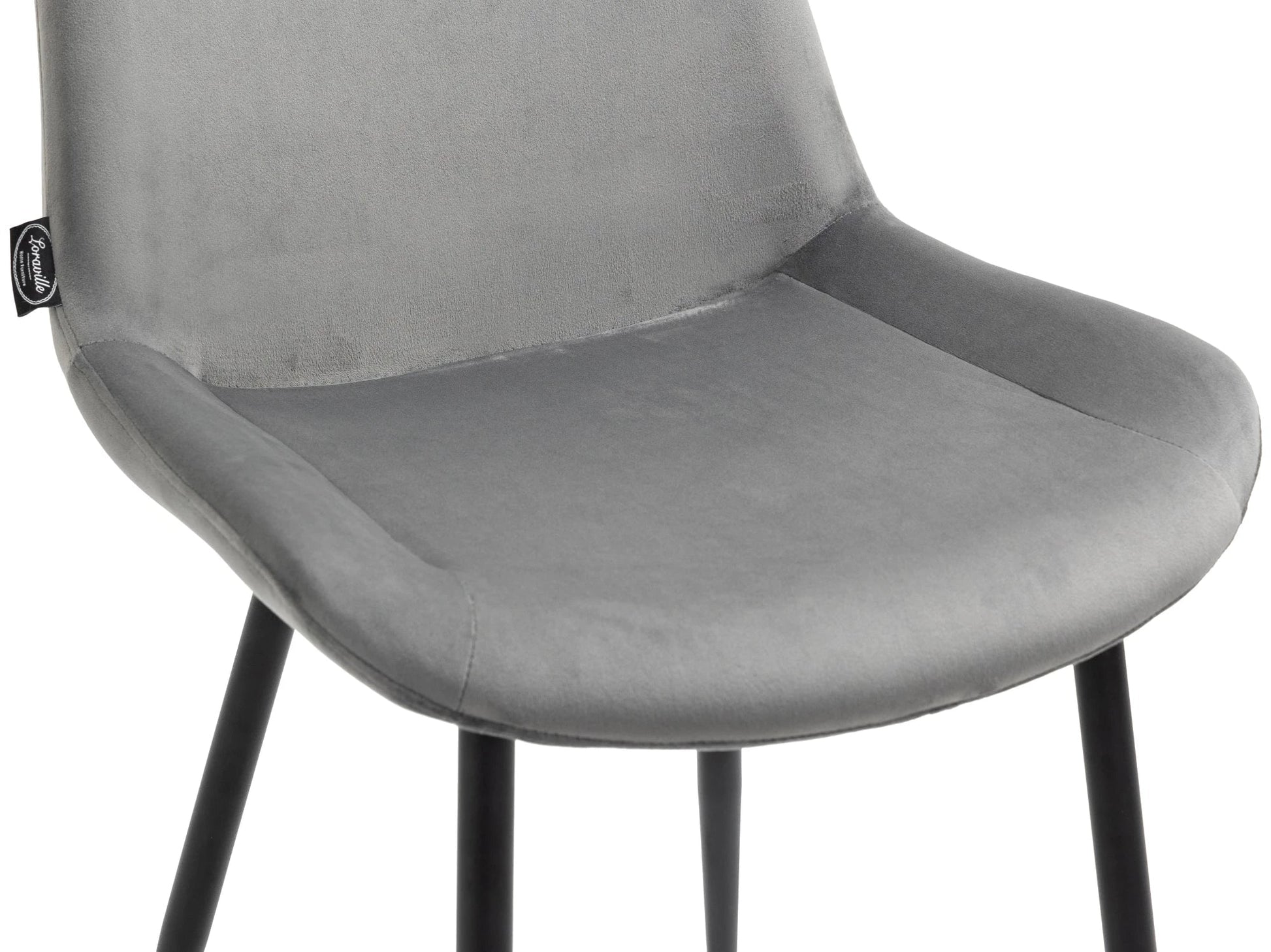In And OutdoorMatch Eetkamerstoelen Zoe - Grijs - Set van 2 - Fluweel - Hoge kwaliteit bekleding - Stijlvolle eetkamerstoelen - Luxe uitstraling Eetkamerstoel