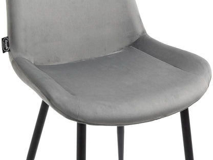 In And OutdoorMatch Eetkamerstoelen Zoe - Grijs - Set van 2 - Fluweel - Hoge kwaliteit bekleding - Stijlvolle eetkamerstoelen - Luxe uitstraling Eetkamerstoel