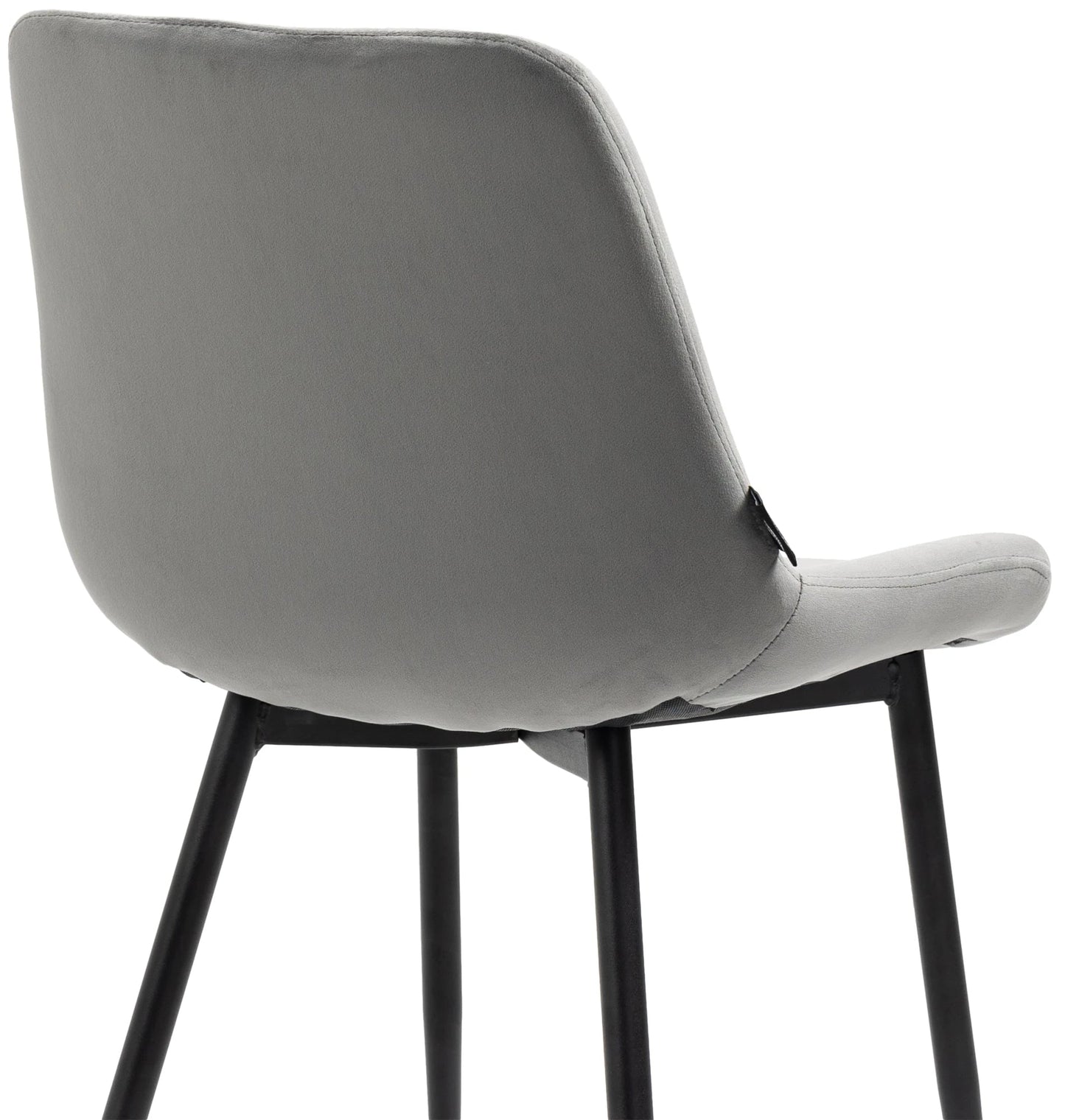 In And OutdoorMatch Eetkamerstoelen Zoe - Grijs - Set van 2 - Fluweel - Hoge kwaliteit bekleding - Stijlvolle eetkamerstoelen - Luxe uitstraling Eetkamerstoel