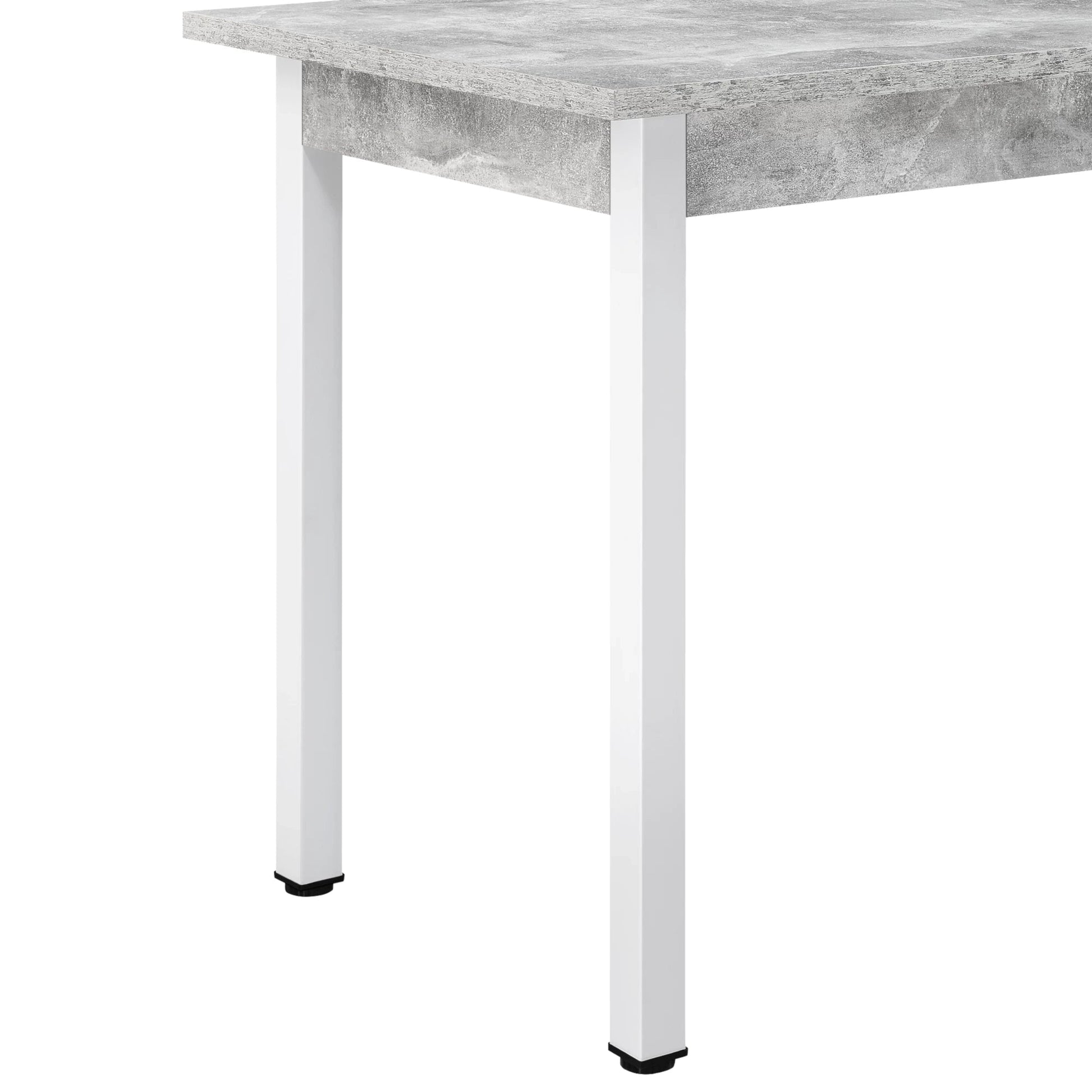 In And OutdoorMatch Eettafel Brianne - 120x60x75 cm - Betonkleurig en Wit - MDF - Stijlvol Design Eettafel/ Eetkamertafel