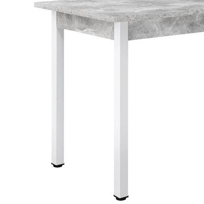 In And OutdoorMatch Eettafel Brianne - 120x60x75 cm - Betonkleurig en Wit - MDF - Stijlvol Design Eettafel/ Eetkamertafel