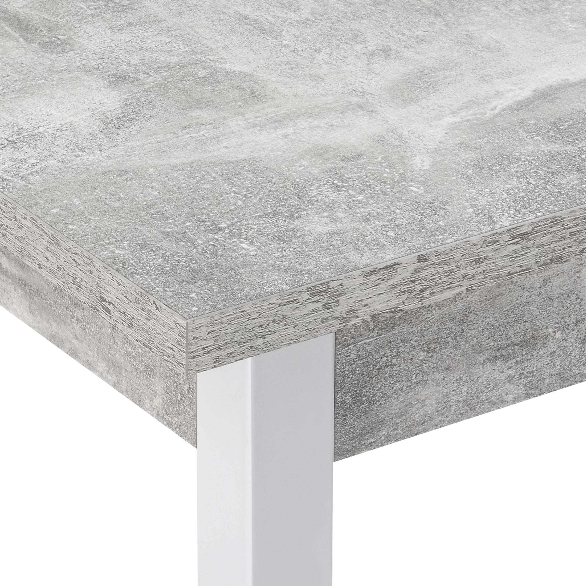 In And OutdoorMatch Eettafel Brianne - 120x60x75 cm - Betonkleurig en Wit - MDF - Stijlvol Design Eettafel/ Eetkamertafel