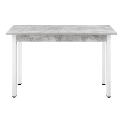 In And OutdoorMatch Eettafel Brianne - 120x60x75 cm - Betonkleurig en Wit - MDF - Stijlvol Design Eettafel/ Eetkamertafel