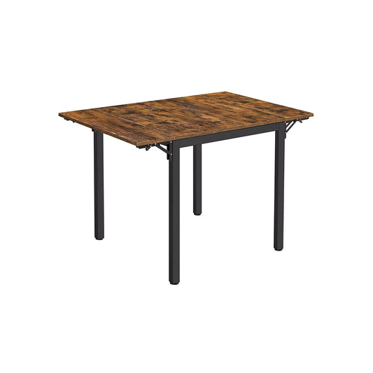 In And OutdoorMatch Eettafel Niko - Opklapbare Keukentafel - voor 2-4 personen - Voor Kleine Kamers - Vintage Bruin/Zwart Eettafel/ Eetkamertafel