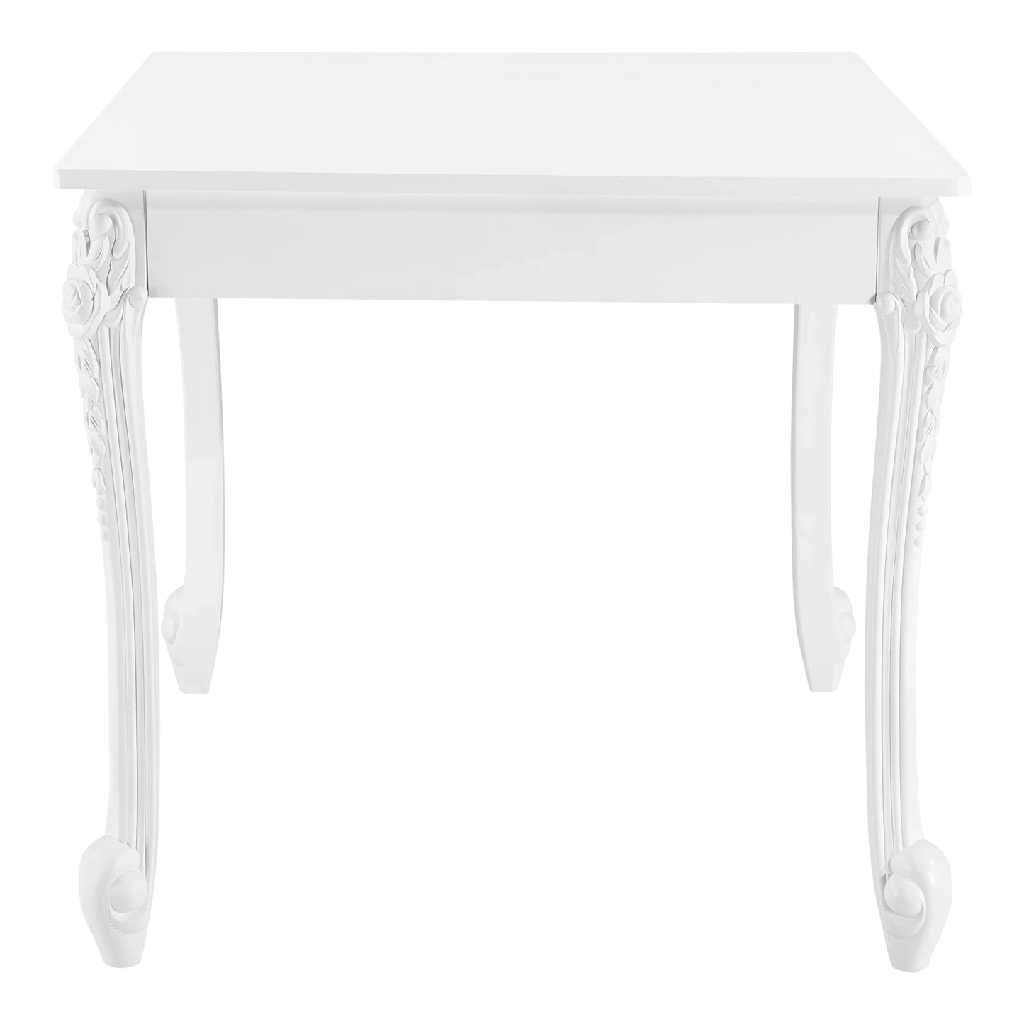 In And OutdoorMatch Eettafel Vinnie - 80x80x76 cm - Landelijk Vierkant - MDF - Wit - Stijlvolle uitstraling Eettafel/ Eetkamertafel