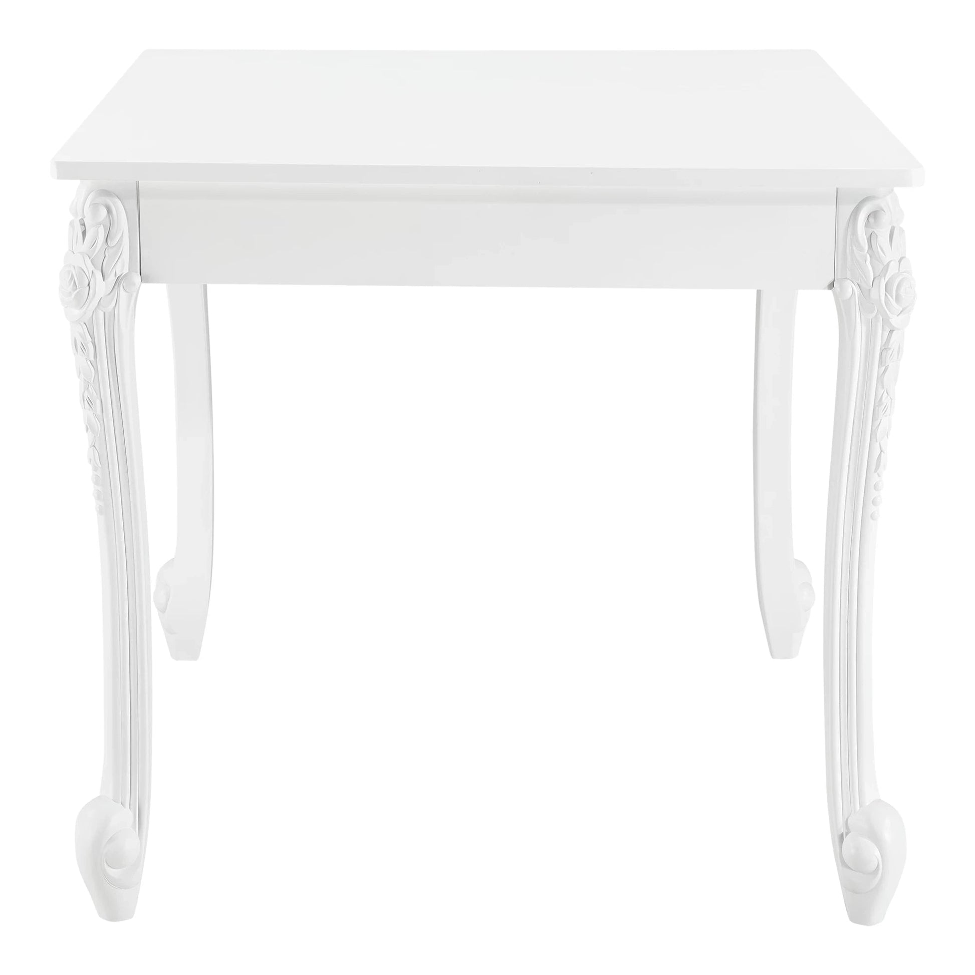 In And OutdoorMatch Eettafel Vinnie - 80x80x76 cm - Landelijk Vierkant - MDF - Wit - Stijlvolle uitstraling Eettafel/ Eetkamertafel