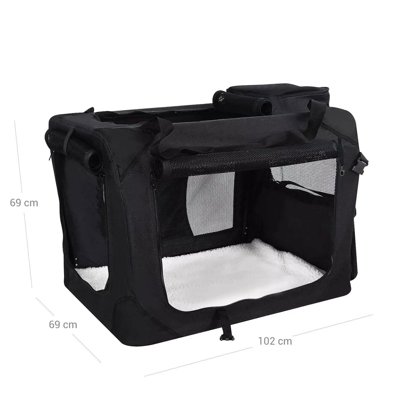 In And OutdoorMatch Hondenbench XXL deluxe Joska - Bench voor honden - Opvouwbaar - Zwart - 69x102x69cm Honden Bench