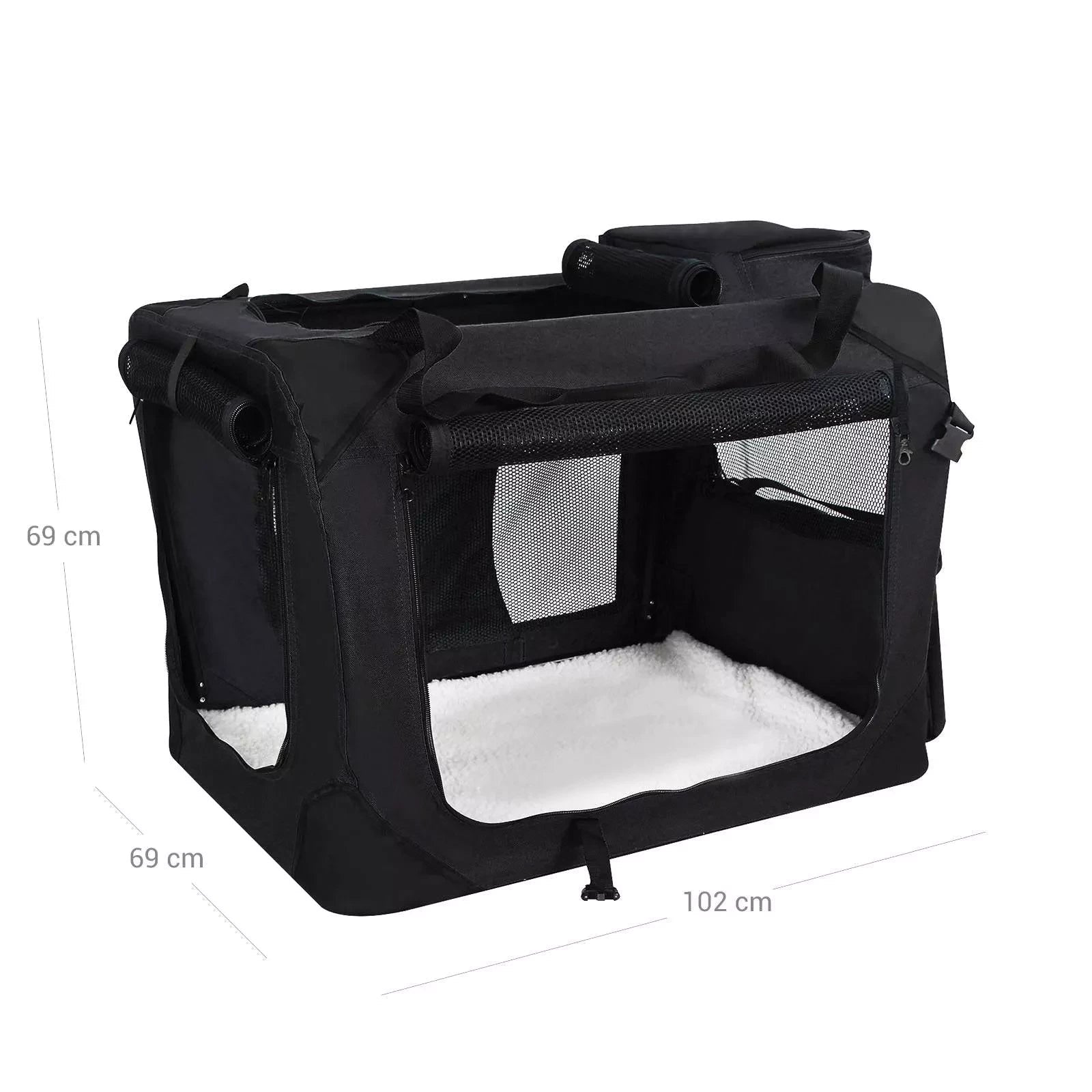 In And OutdoorMatch Hondenbench XXL deluxe Joska - Bench voor honden - Opvouwbaar - Zwart - 69x102x69cm Honden Bench