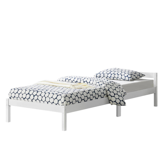 In And OutdoorMatch Houten Bed Agustin - Grenen - Met Bedbodem - 120x200 cm - Wit - Snelle Montage Eén persoon slapen