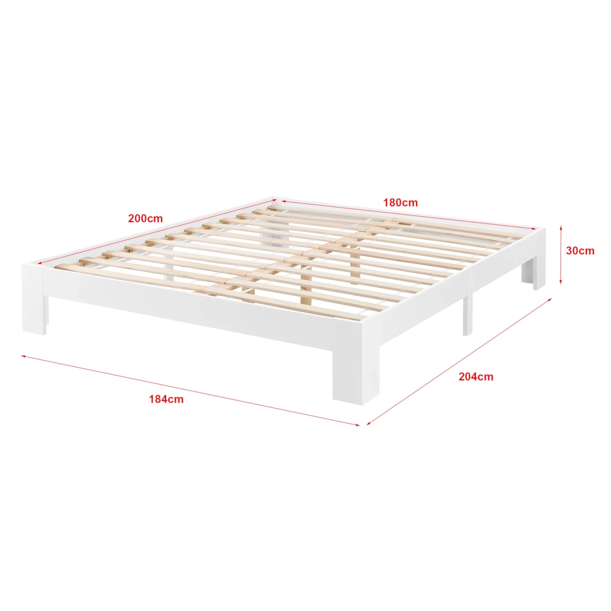 In And OutdoorMatch Houten Bed Aurelia - Grenen - Met Bedbodem - 180x200 cm - Wit - Snelle Montage bed twee personen