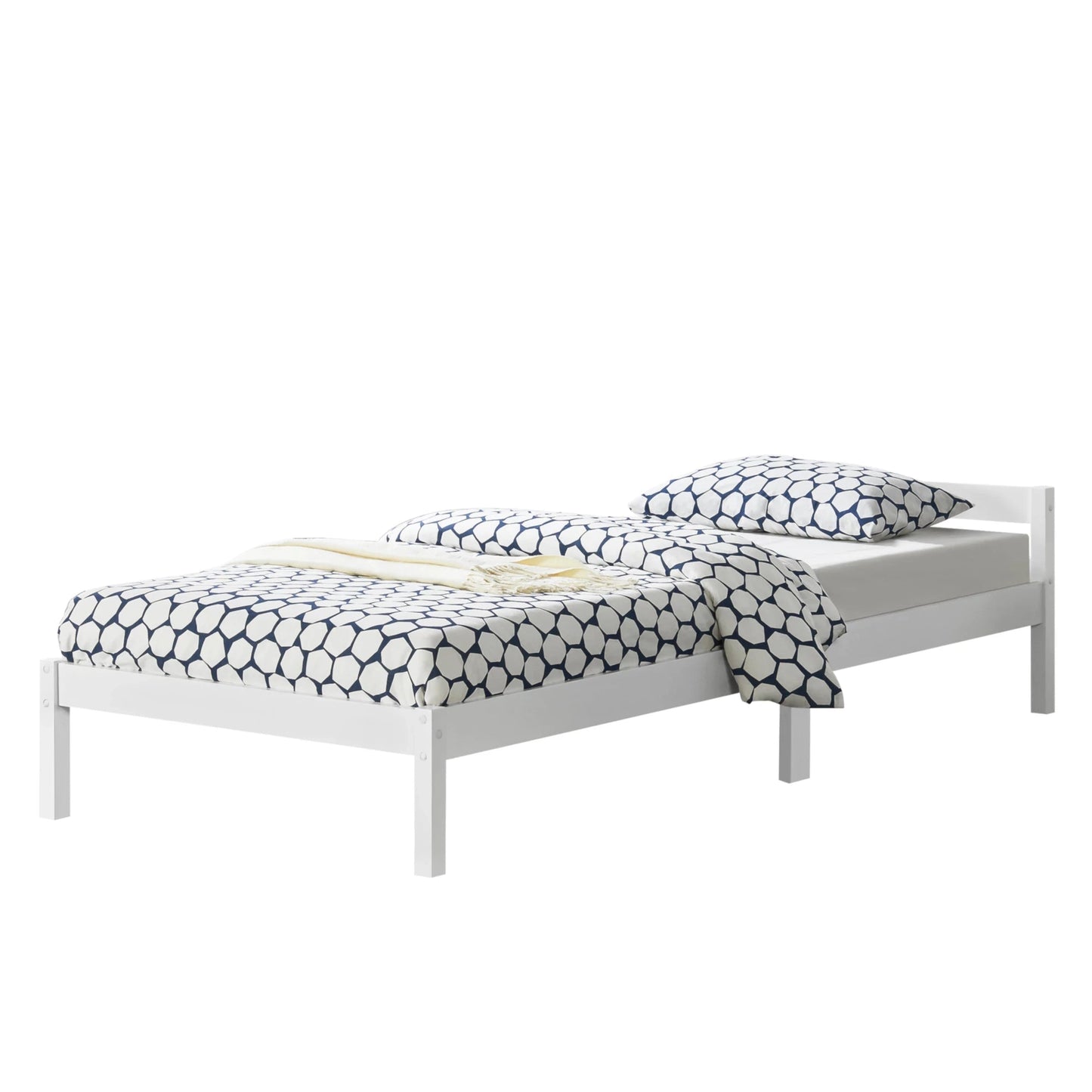 In And OutdoorMatch Houten Bed Celestino - Grenen - Met Bedbodem - 90x200 cm - Wit - Snelle montage Eén persoon slapen
