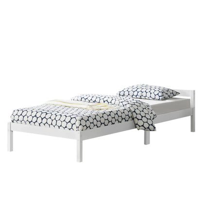 In And OutdoorMatch Houten Bed Celestino - Grenen - Met Bedbodem - 90x200 cm - Wit - Snelle montage Eén persoon slapen