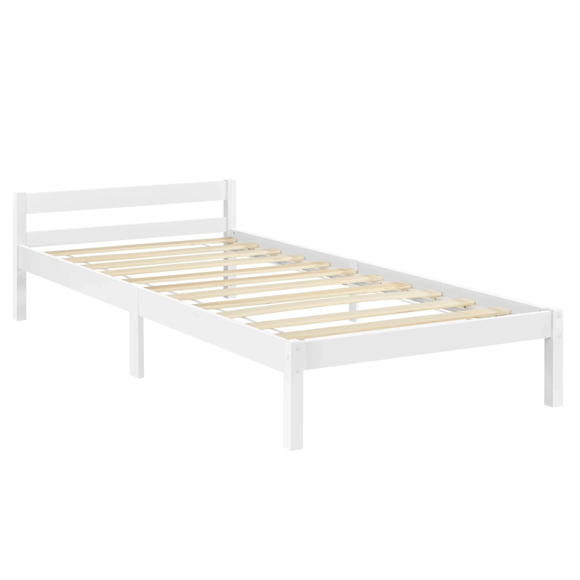 In And OutdoorMatch Houten Bed Celestino - Grenen - Met Bedbodem - 90x200 cm - Wit - Snelle montage Eén persoon slapen
