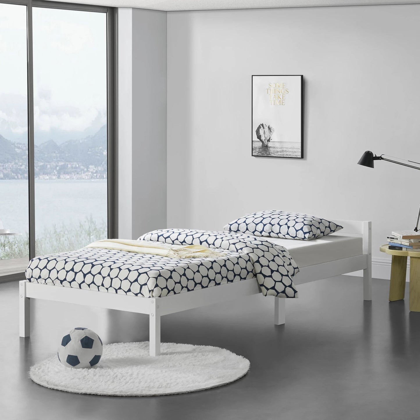 In And OutdoorMatch Houten Bed Celestino - Grenen - Met Bedbodem - 90x200 cm - Wit - Snelle montage Eén persoon slapen