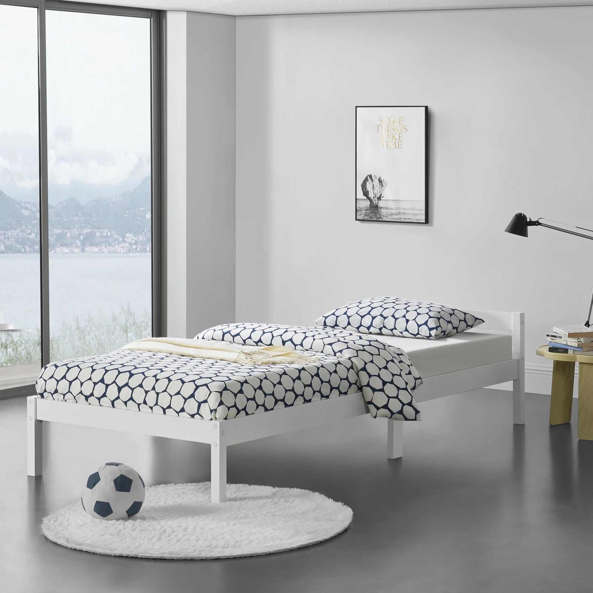 In And OutdoorMatch Houten Bed Celestino - Grenen - Met Bedbodem - 90x200 cm - Wit - Snelle montage Eén persoon slapen