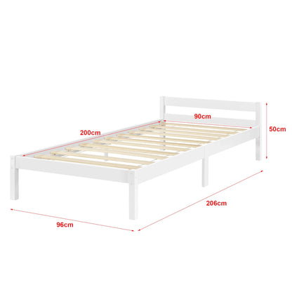 In And OutdoorMatch Houten Bed Celestino - Grenen - Met Bedbodem - 90x200 cm - Wit - Snelle montage Eén persoon slapen