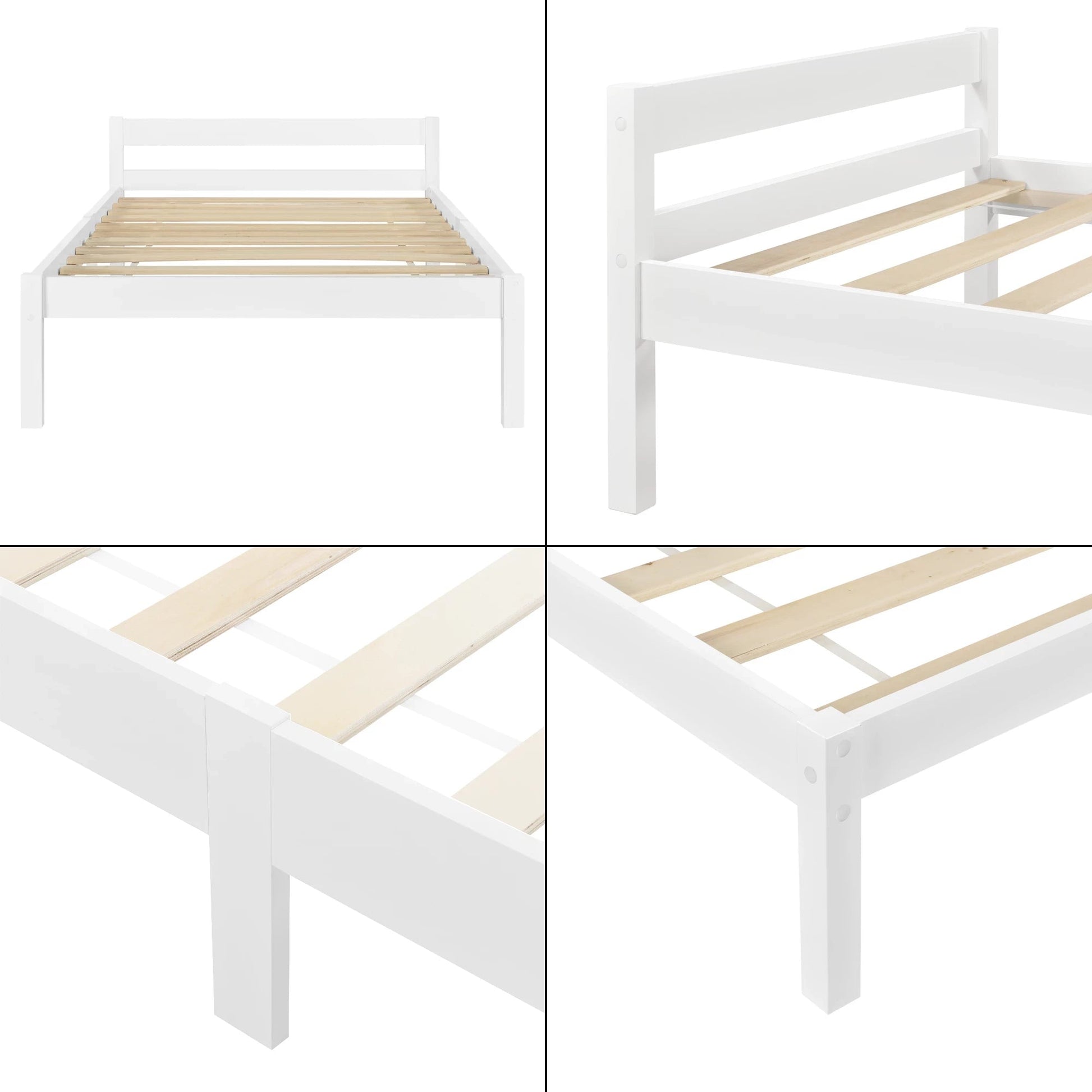 In And OutdoorMatch Houten Bed Celestino - Grenen - Met Bedbodem - 90x200 cm - Wit - Snelle montage Eén persoon slapen