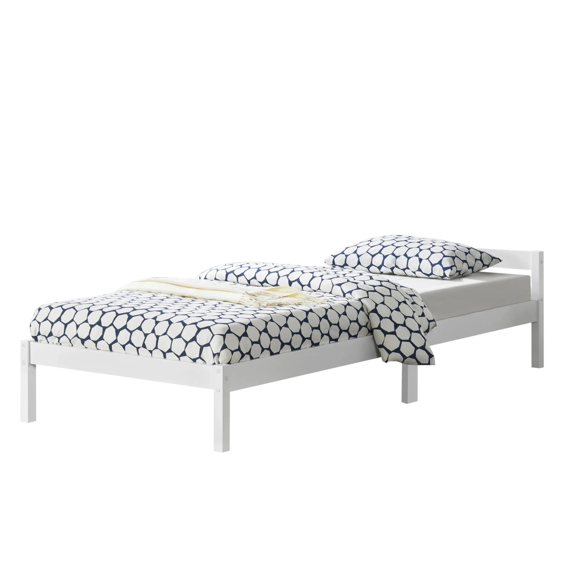 In And OutdoorMatch Houten Bed Celestino - Grenen - Met Bedbodem - 90x200 cm - Wit - Snelle montage Eén persoon slapen