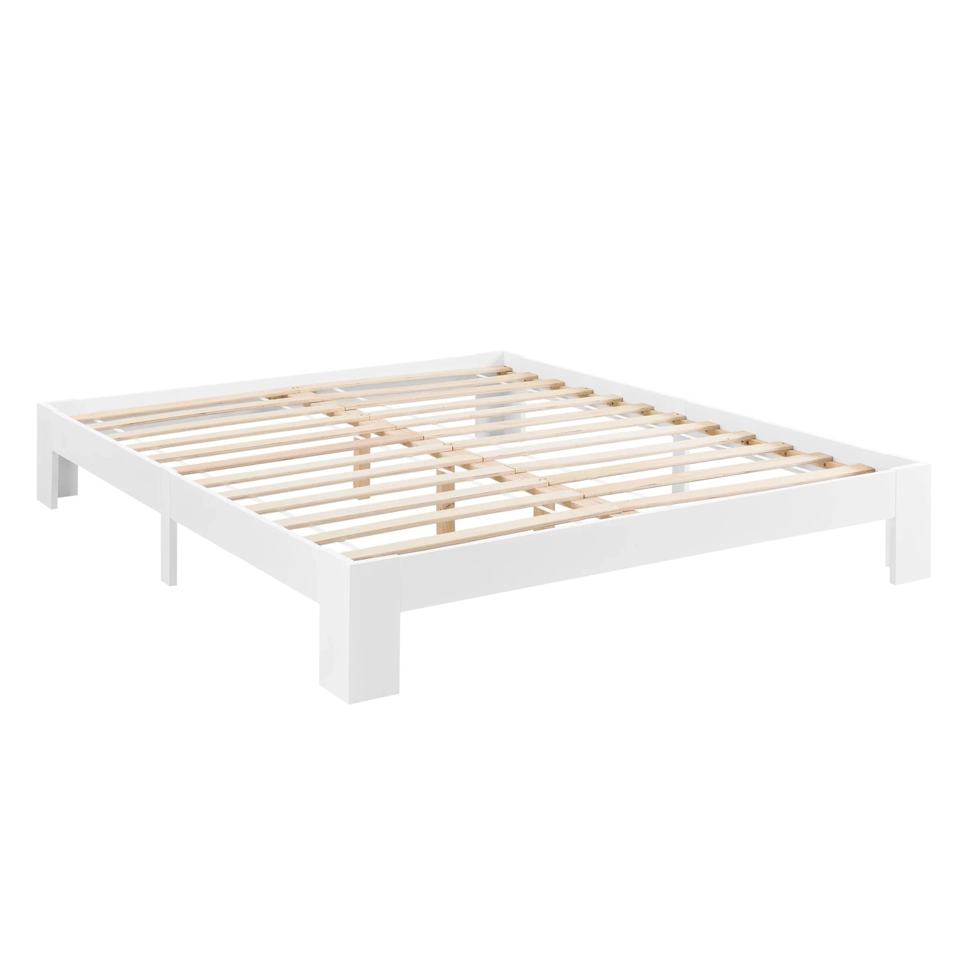 In And OutdoorMatch Houten Bed Doug - Grenen - Met Bedbodem - 140x200 cm - Wit - Snelle Montage bed twee personen