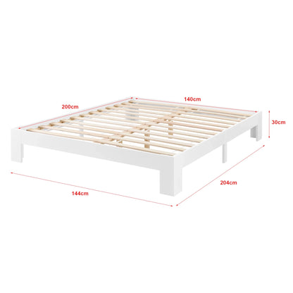 In And OutdoorMatch Houten Bed Doug - Grenen - Met Bedbodem - 140x200 cm - Wit - Snelle Montage bed twee personen