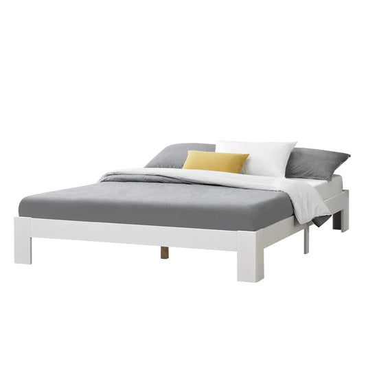 In And OutdoorMatch Houten Bed Doug - Grenen - Met Bedbodem - 140x200 cm - Wit - Snelle Montage bed twee personen