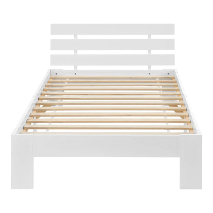 In And OutdoorMatch Houten Bed Evert - Grenen - Met Bedbodem - 90x200 cm - Wit - Snelle Montage Eén persoon slapen