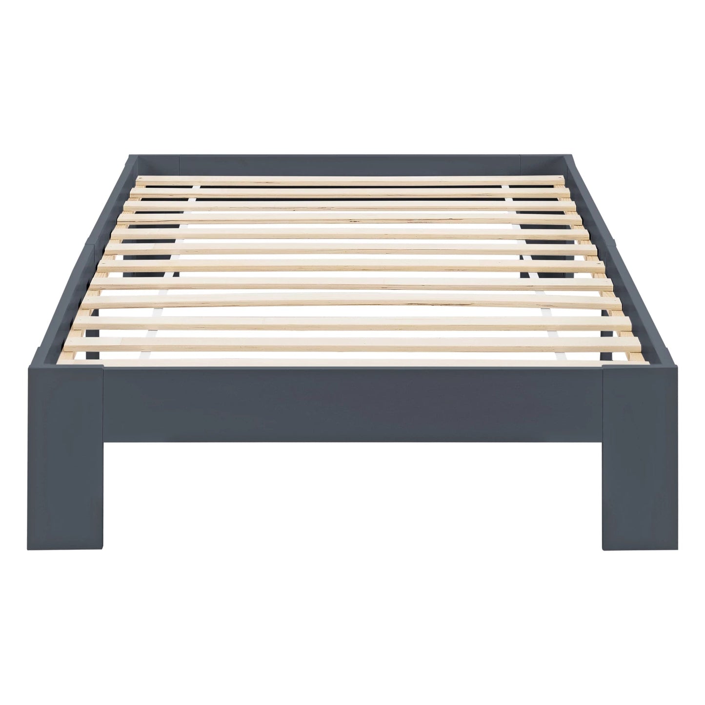 In And OutdoorMatch Houten Bed Flossie - Grenen - Met Bedbodem - 120x200 cm - Donkergrijs - Snelle Montage Eén persoon slapen