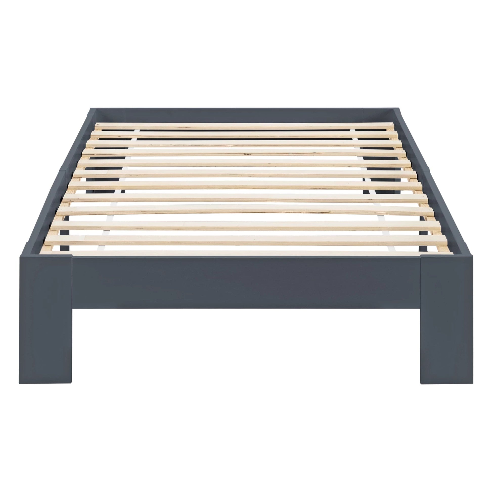 In And OutdoorMatch Houten Bed Flossie - Grenen - Met Bedbodem - 120x200 cm - Donkergrijs - Snelle Montage Eén persoon slapen