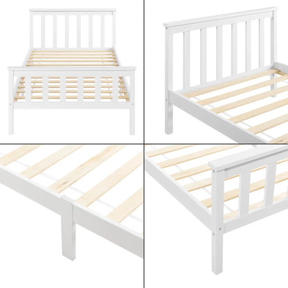 In And OutdoorMatch Houten Bed Gregg - Met Bedbodem - 100x200 cm - Wit - Snelle Montage Eén persoon slapen