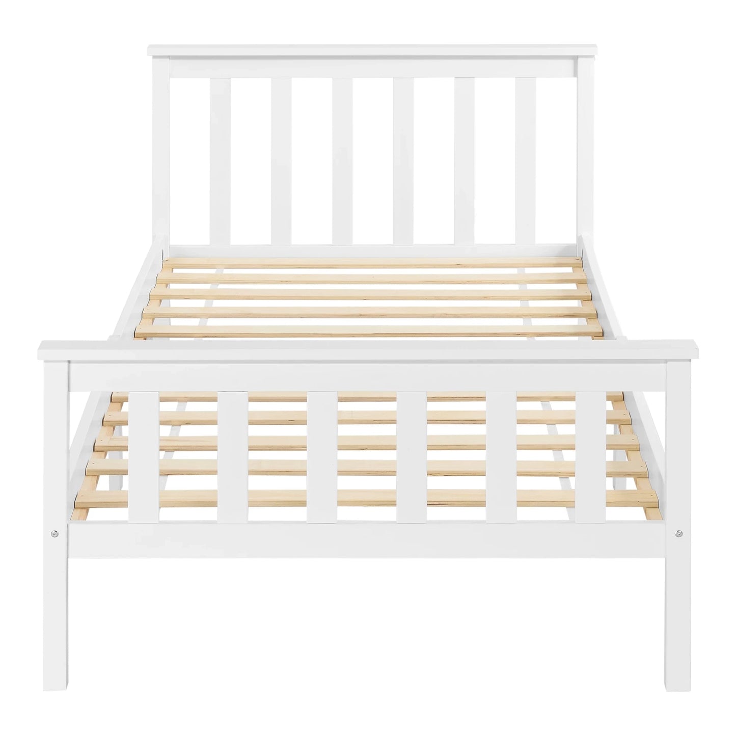 In And OutdoorMatch Houten Bed Gregg - Met Bedbodem - 100x200 cm - Wit - Snelle Montage Eén persoon slapen