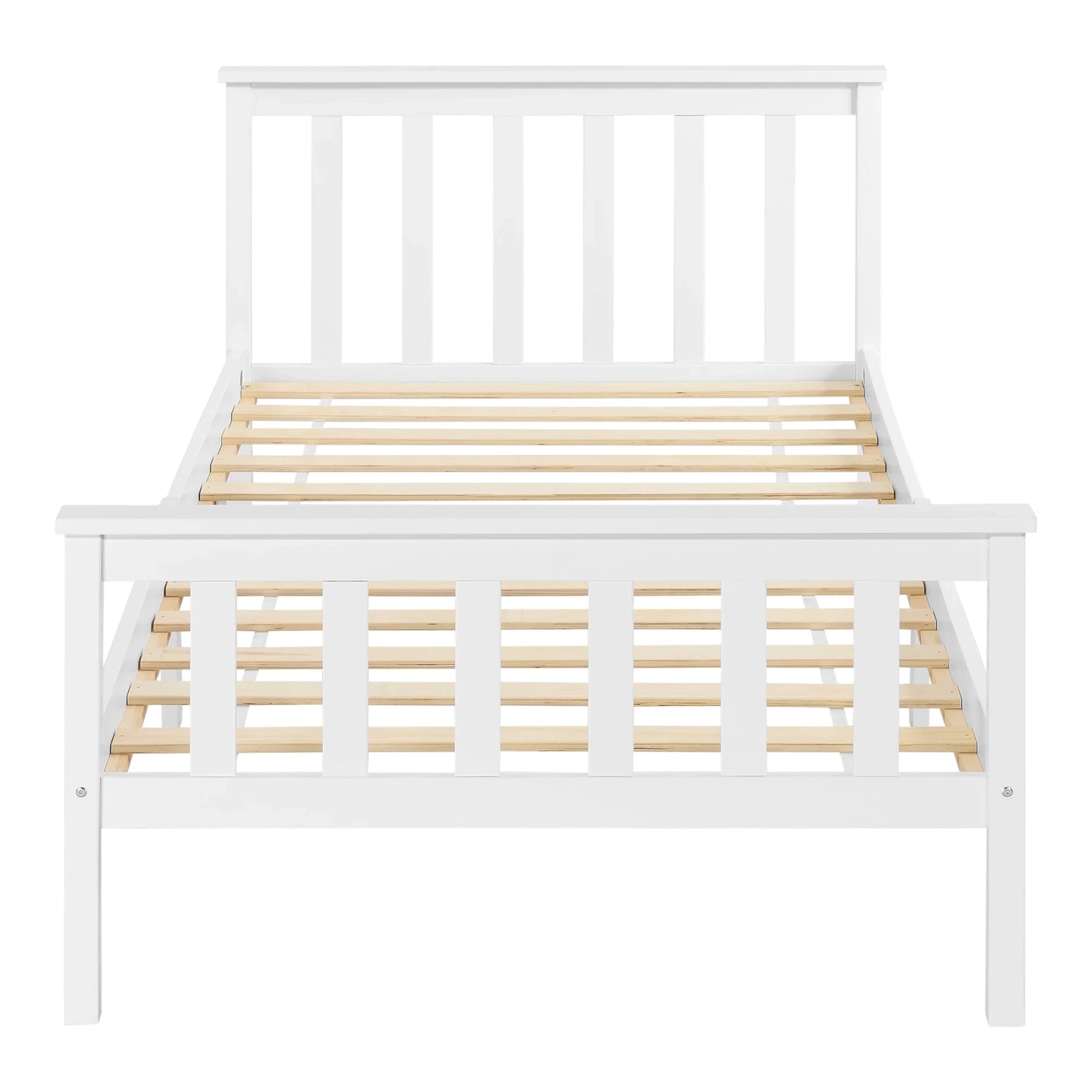 In And OutdoorMatch Houten Bed Gregg - Met Bedbodem - 100x200 cm - Wit - Snelle Montage Eén persoon slapen