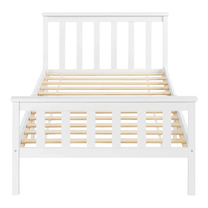 In And OutdoorMatch Houten Bed Gregg - Met Bedbodem - 100x200 cm - Wit - Snelle Montage Eén persoon slapen