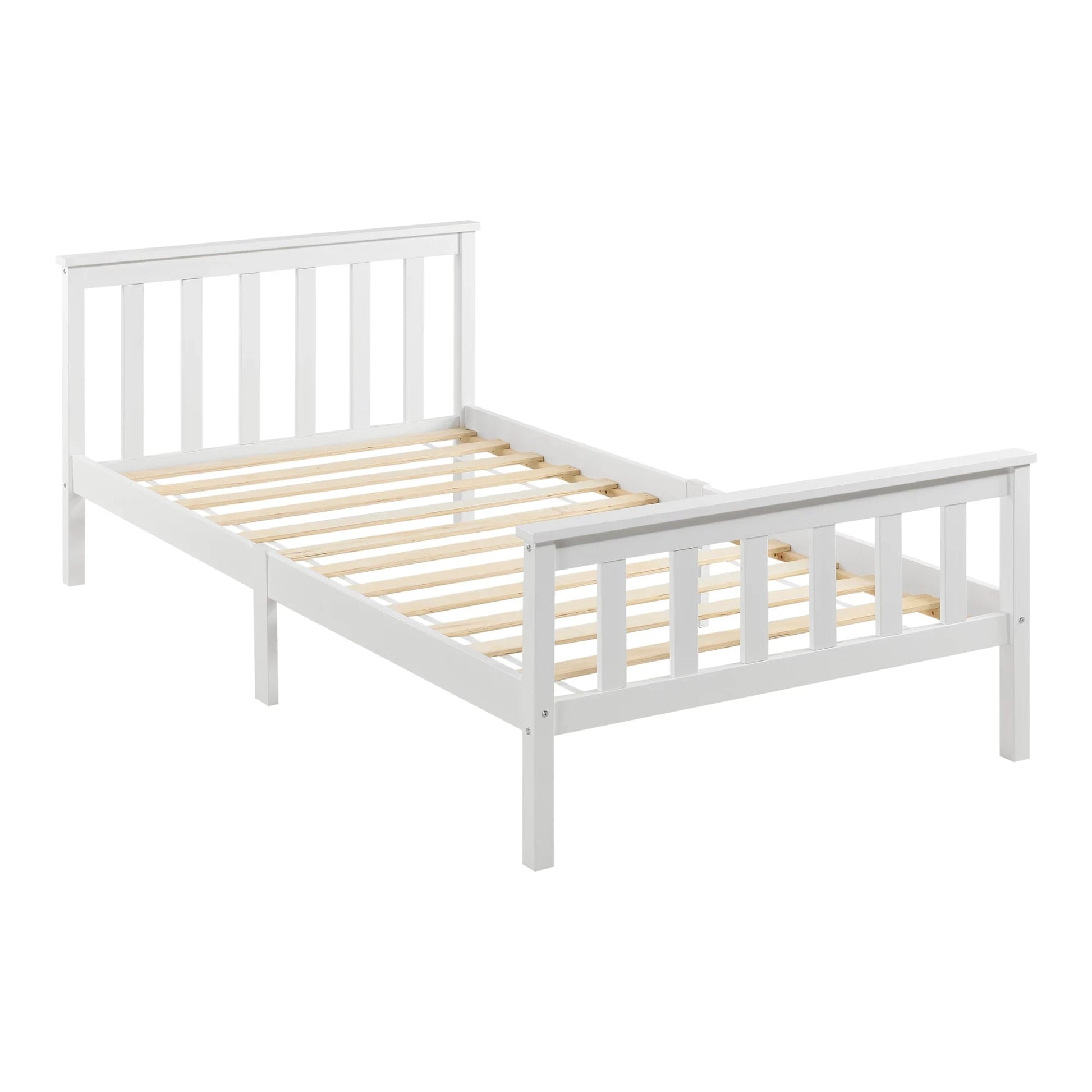In And OutdoorMatch Houten Bed Gregg - Met Bedbodem - 100x200 cm - Wit - Snelle Montage Eén persoon slapen