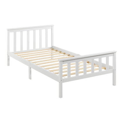 In And OutdoorMatch Houten Bed Gregg - Met Bedbodem - 100x200 cm - Wit - Snelle Montage Eén persoon slapen