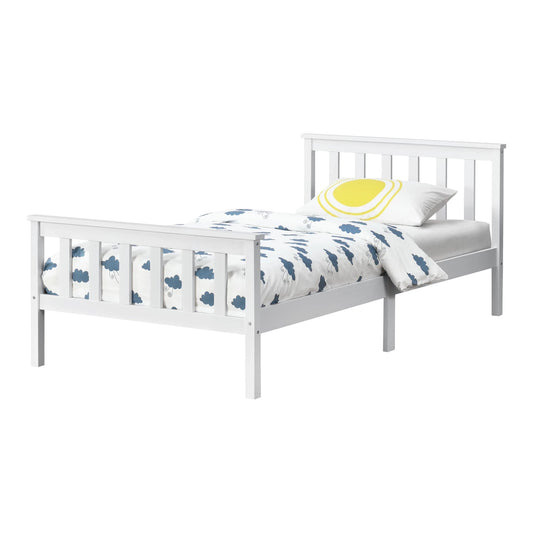 In And OutdoorMatch Houten Bed Gregg - Met Bedbodem - 100x200 cm - Wit - Snelle Montage Eén persoon slapen