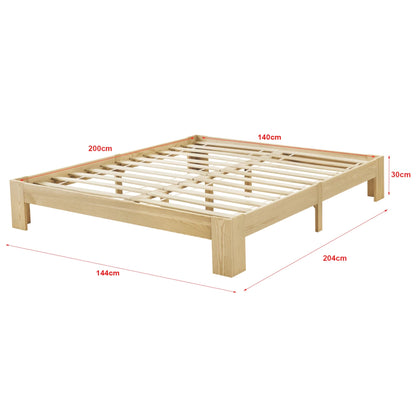 In And OutdoorMatch Houten Bed Kristin - Grenen - Met Bedbodem - 140x200 cm - Houtkleurig - Snelle Montage bed twee personen