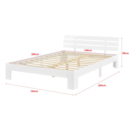 In And OutdoorMatch Houten Bed Romaine - Grenen - Met Bedbodem - 140x200 cm - Wit - Snelle Montage bed twee personen