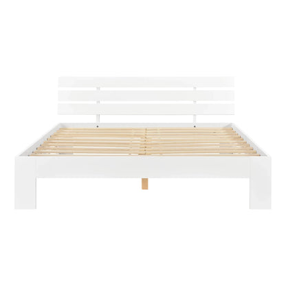 In And OutdoorMatch Houten Bed Romaine - Grenen - Met Bedbodem - 140x200 cm - Wit - Snelle Montage bed twee personen